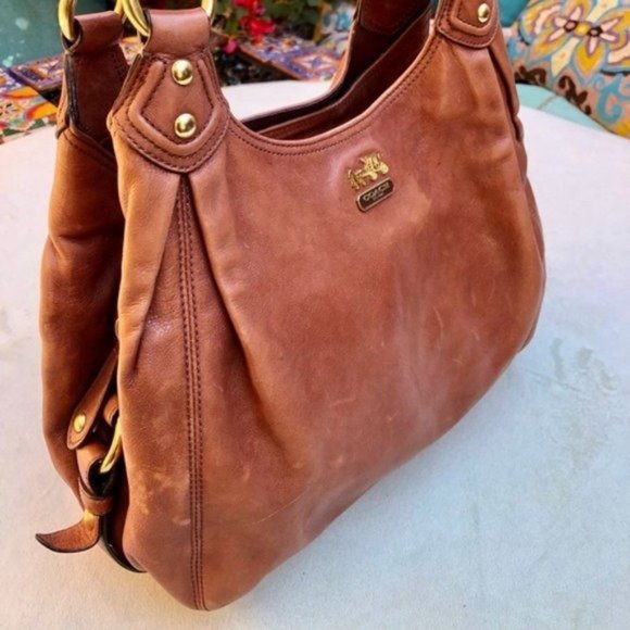 COPY - COPY - Coach Madison Maggie 3 compartment Brown Tan Large Hobo Bag - Picture 7 of 13